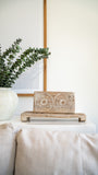 Vintage wooden Riser/Tray with Design