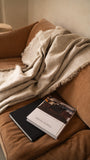 European Linen Throw Natural Colour